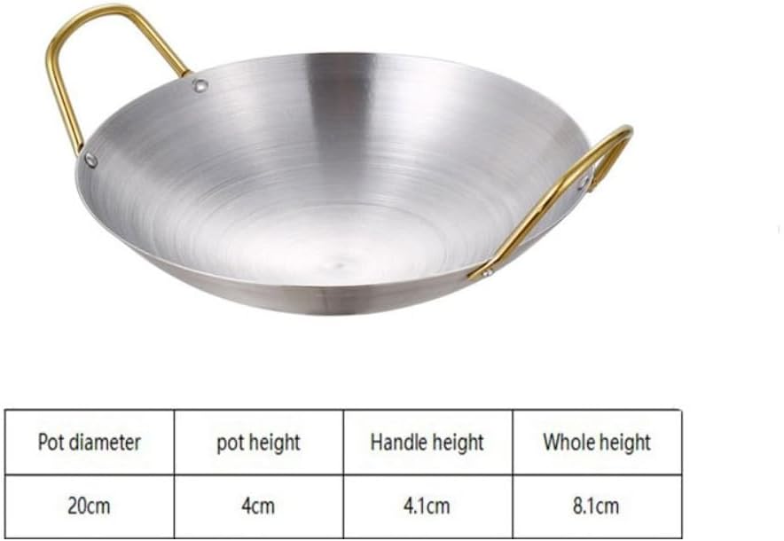Stainless Steel Wok Household Korean Round Bottom Saucepan Traditional Frying Pan Multi- Cooking Wok Iron Soup Pot for Chinese Style Stir-Fry - Image 2