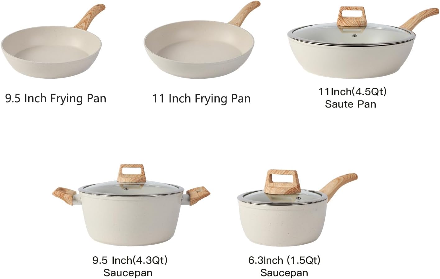 16PCS Pots and Pans Set Non Stick Cookware Set Nonstick with Cooking Set - Image 2