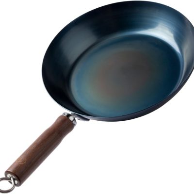 Crafted in Japan. Trusted by Chefs. Japanese Carbon Steel Frying Pan, 9.4 inch – Precision-Formed, Pre-Seasoned & Lightweight, Chef-Designed for High-Heat Control (9.4 inches)