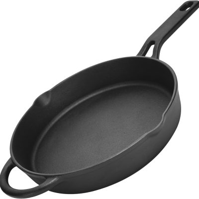 Cast Iron Skillets, Pre-Seasoned Heavy Duty Cast Iron Frying Pan, Large Cooking Pan with Superior Heat Retention for Steak, Eggs, Bacon, Stovetop, Oven, Grill & Campfire