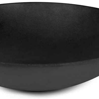 12'' Pre Seasoned Heavy Duty Construction Cast Iron Grilling Wok, Griddle and Stir Fry Pan