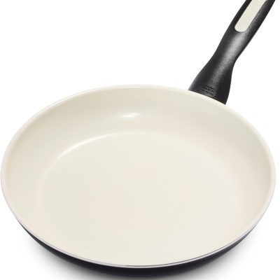 Healthy Ceramic Nonstick 10" Frying Pan Skillet, PFAS-Free, Dishwasher Safe, Black