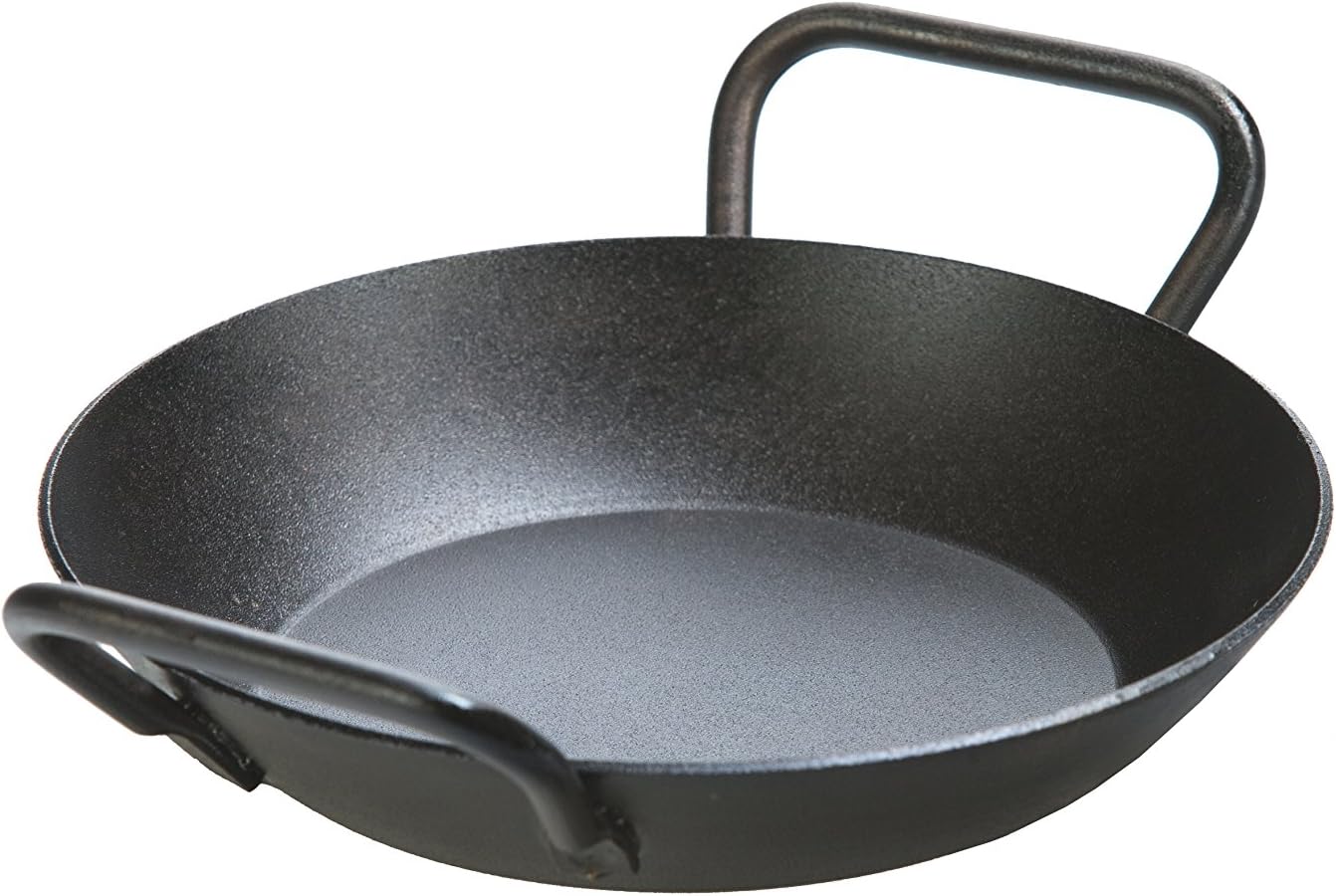Pre-Seasoned Carbon Steel Skillet - Dual Assist Handle - Use in the Oven, on the Stove, on the Grill, or Over a Campfire - 8 Inch