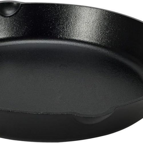 Pre-Seasoned Cast Iron Skillet, Oven Safe, Even Heating, Heat Distribution, Stove Compatible, Heavy-Duty, 15-Inch, Black
