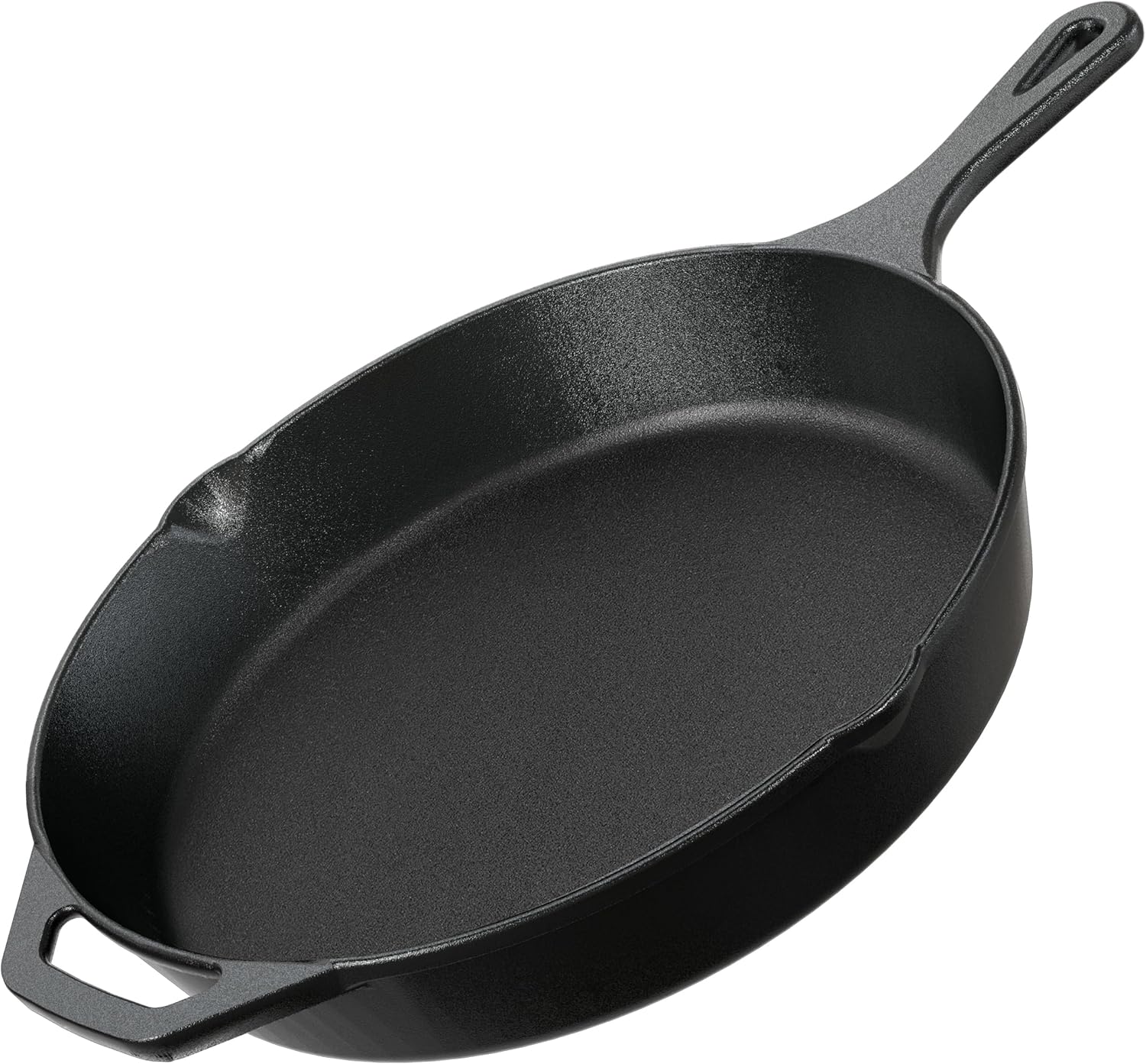 Premium Cast Iron Skillets 12 Inch, Chef's Pan, PFAS-Free, Pre-Seasoned Frying Pan, Stovetop, Oven, Campfire and Grill Large Skillet, Even Heat Distribution Cast Iron Pan - Black